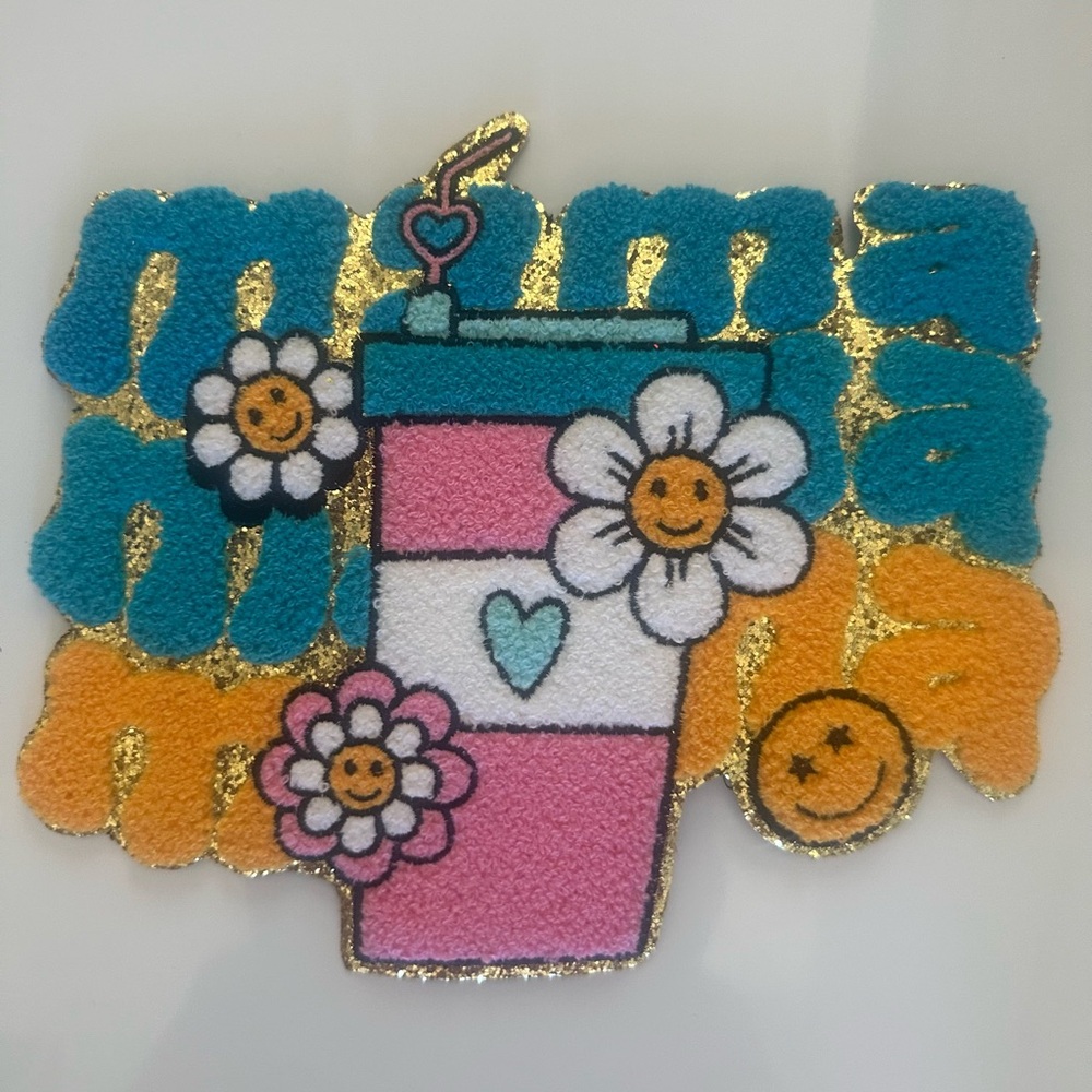 Mama chenille iron on patch